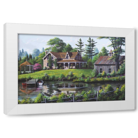 Reflections of Spring White Modern Wood Framed Art Print by Saunders, Bill