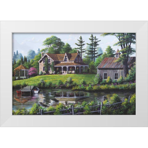 Reflections of Spring White Modern Wood Framed Art Print by Saunders, Bill