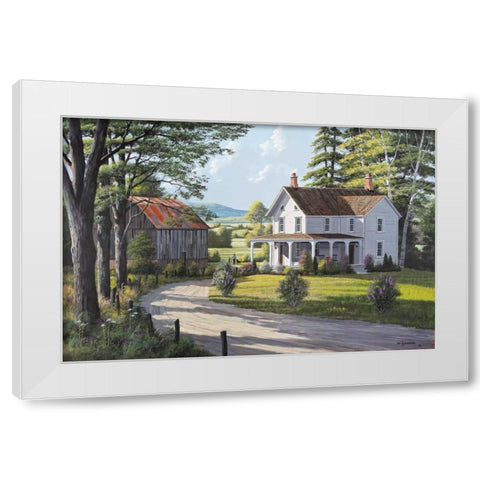 Old Friends White Modern Wood Framed Art Print by Saunders, Bill