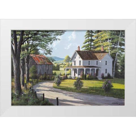 Old Friends White Modern Wood Framed Art Print by Saunders, Bill