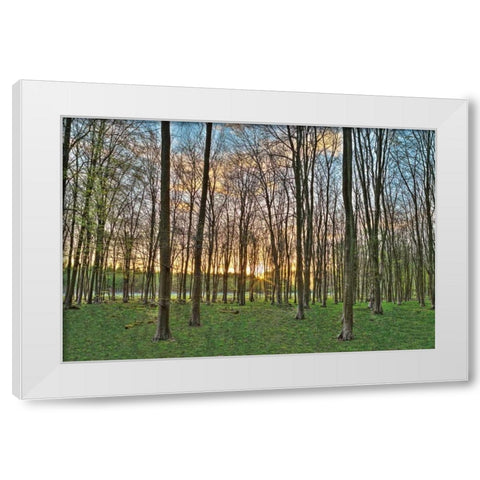 Secret Sunset White Modern Wood Framed Art Print by Frank, Assaf