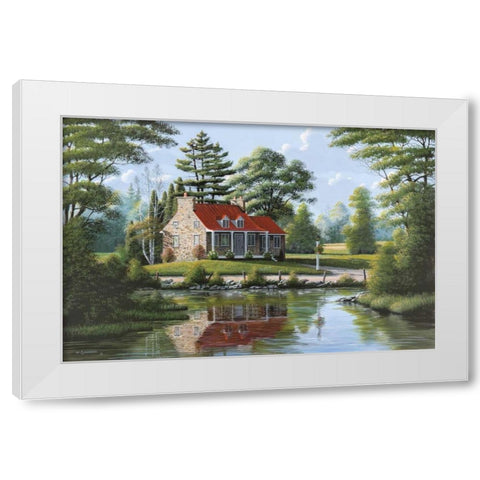 Summer Breeze White Modern Wood Framed Art Print by Saunders, Bill
