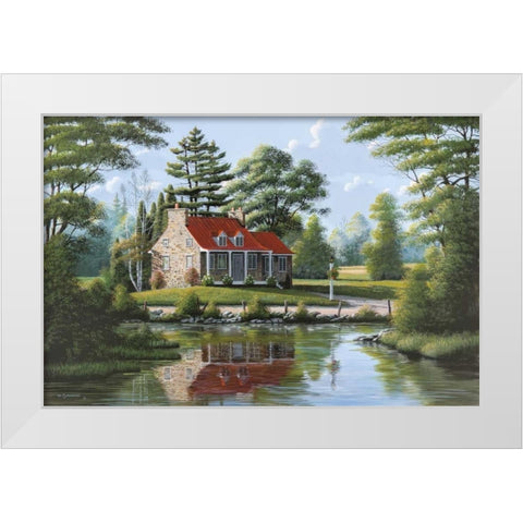 Summer Breeze White Modern Wood Framed Art Print by Saunders, Bill