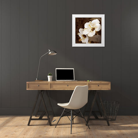 Verdant Blooms White Modern Wood Framed Art Print by Mallett, Keith