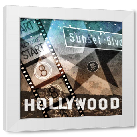 Sunset Blvd. White Modern Wood Framed Art Print by Mallett, Keith
