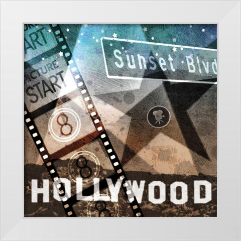 Sunset Blvd. White Modern Wood Framed Art Print by Mallett, Keith
