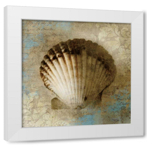 Seaside Souvenir White Modern Wood Framed Art Print by Mallett, Keith