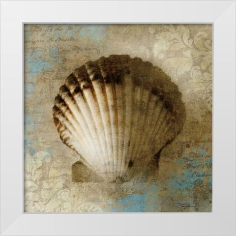Seaside Souvenir White Modern Wood Framed Art Print by Mallett, Keith
