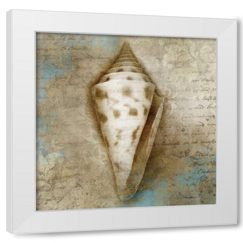 Ocean Treasure White Modern Wood Framed Art Print by Mallett, Keith