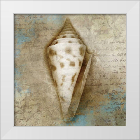 Ocean Treasure White Modern Wood Framed Art Print by Mallett, Keith