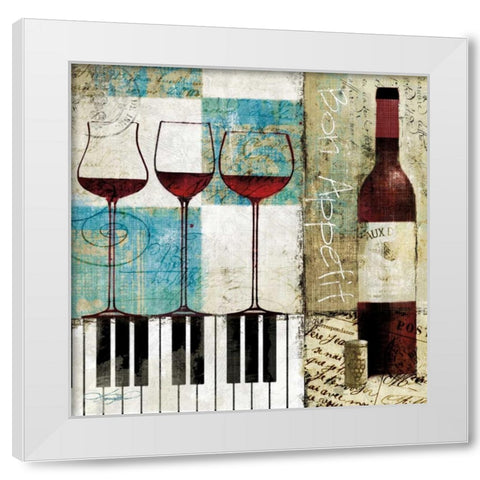 Bon Appetit White Modern Wood Framed Art Print by Mallett, Keith