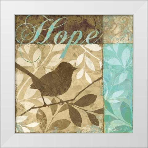 Hope White Modern Wood Framed Art Print by Mallett, Keith