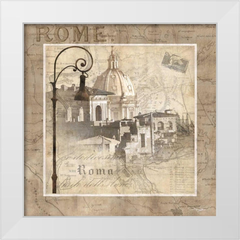 When in Rome White Modern Wood Framed Art Print by Mallett, Keith