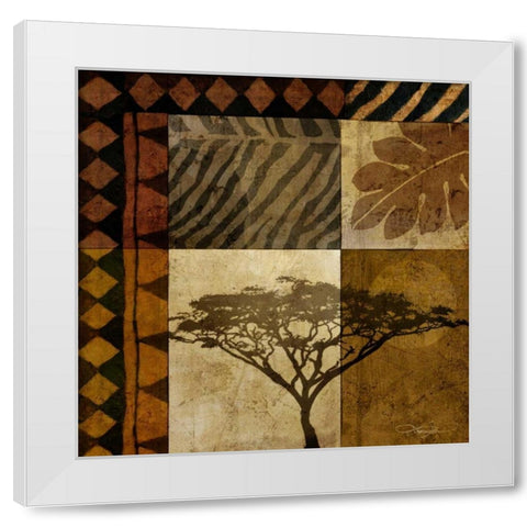 Acacia Sunrise I White Modern Wood Framed Art Print by Mallett, Keith