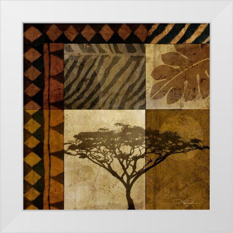 Acacia Sunrise I White Modern Wood Framed Art Print by Mallett, Keith