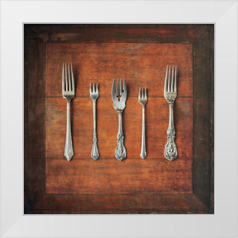 Meal Time I White Modern Wood Framed Art Print by Atria, Cristin
