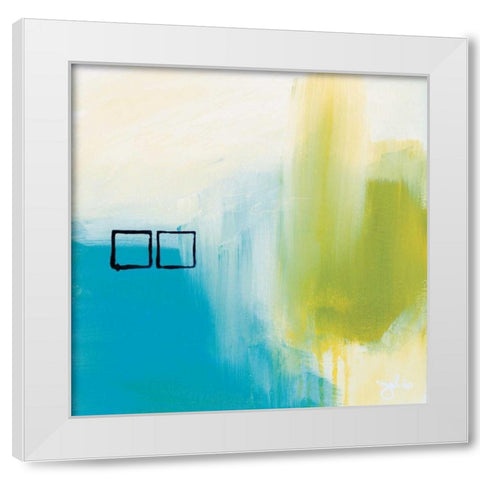 Behind Blue Eyes White Modern Wood Framed Art Print by Hawkins, Julie