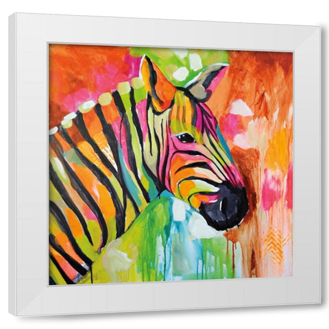 Za Za White Modern Wood Framed Art Print by Brooks, Amanda J.