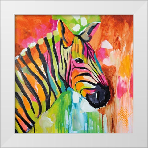 Za Za White Modern Wood Framed Art Print by Brooks, Amanda J.