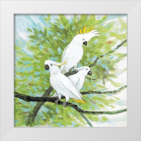 Cockatoos White Modern Wood Framed Art Print by Fisk, Arnie