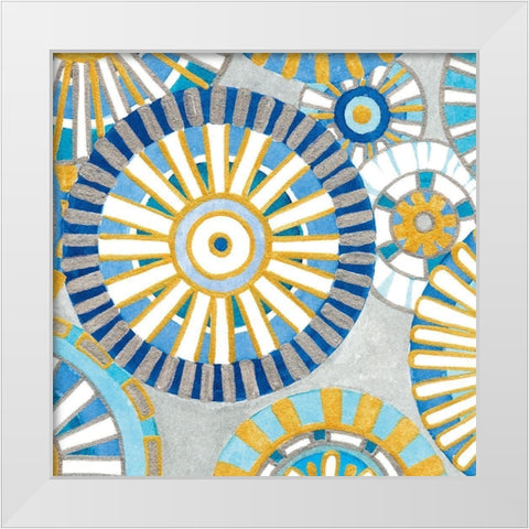 Circle Delight II White Modern Wood Framed Art Print by Banks, Debbie