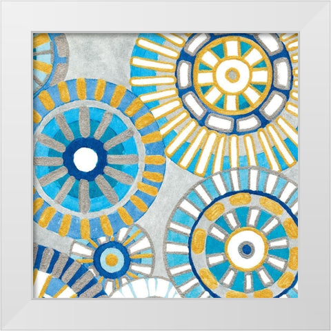 Circle Delight III White Modern Wood Framed Art Print by Banks, Debbie