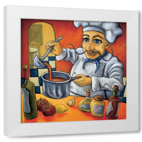 Leonardo White Modern Wood Framed Art Print by Rafuse, Will