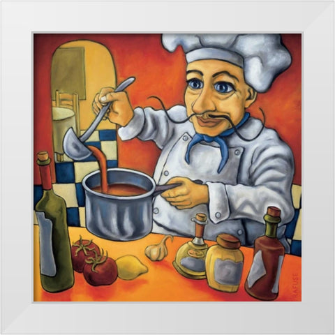 Leonardo White Modern Wood Framed Art Print by Rafuse, Will