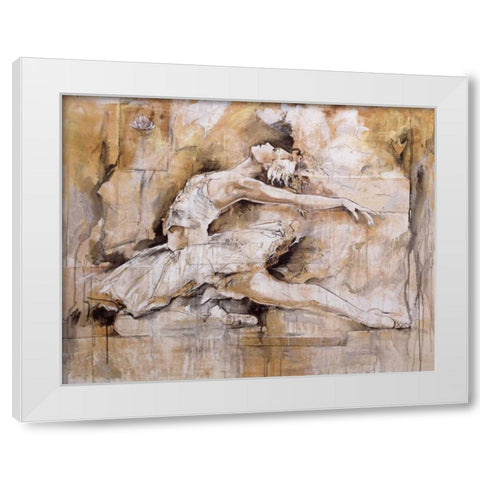 Swan Lake White Modern Wood Framed Art Print by Gottfried, Marta