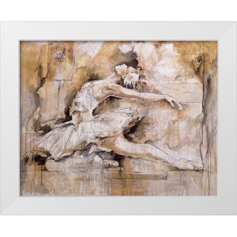 Swan Lake White Modern Wood Framed Art Print by Gottfried, Marta