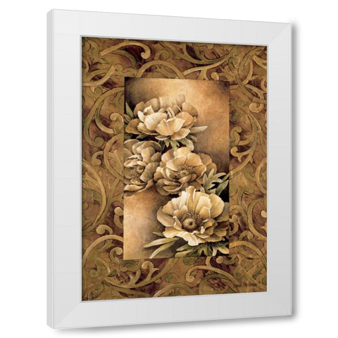 Poppies I White Modern Wood Framed Art Print by Thompson, Linda