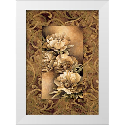 Poppies I White Modern Wood Framed Art Print by Thompson, Linda