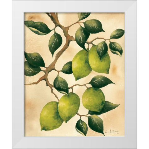 Italian Harvest - Limes White Modern Wood Framed Art Print by Allison, Doris