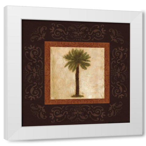 Sago Palm White Modern Wood Framed Art Print by Mallett, Keith