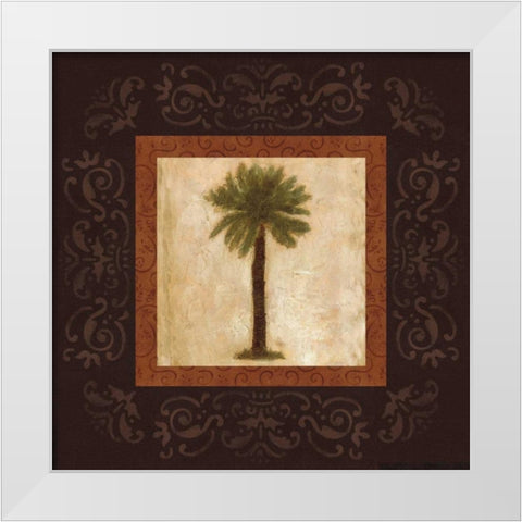 Sago Palm White Modern Wood Framed Art Print by Mallett, Keith