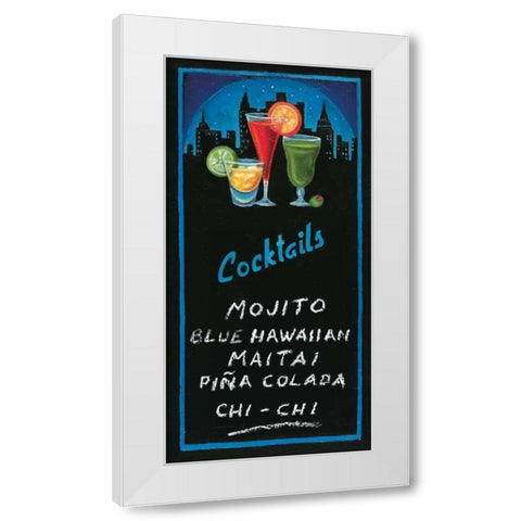 Cocktails White Modern Wood Framed Art Print by Rafuse, Will