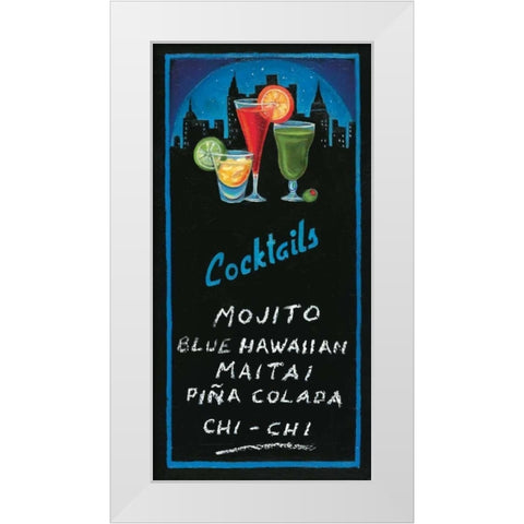 Cocktails White Modern Wood Framed Art Print by Rafuse, Will