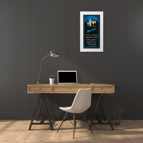 Martinis White Modern Wood Framed Art Print by Rafuse, Will