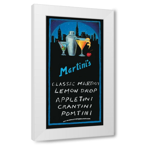 Martinis White Modern Wood Framed Art Print by Rafuse, Will