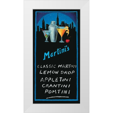 Martinis White Modern Wood Framed Art Print by Rafuse, Will