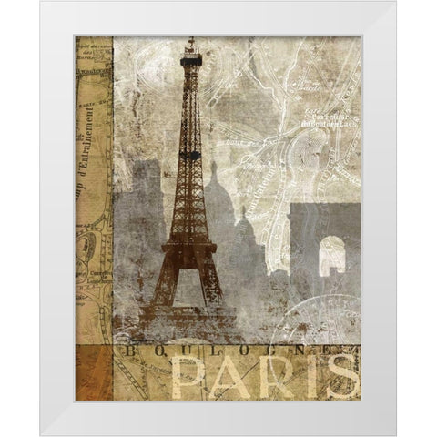 April In Paris White Modern Wood Framed Art Print by Mallett, Keith
