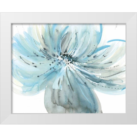 A Grand Bloom White Modern Wood Framed Art Print by Meyers, Rebecca