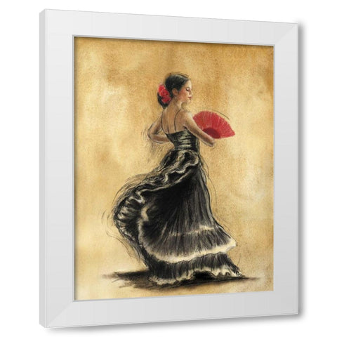 Flamenco Dancer II White Modern Wood Framed Art Print by Gold, Caroline