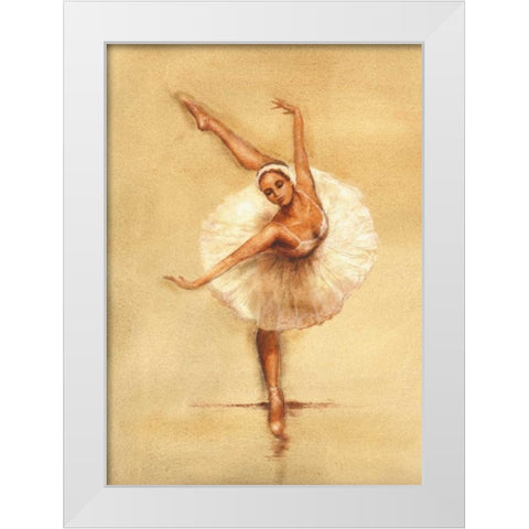 Ballerina I White Modern Wood Framed Art Print by Gold, Caroline