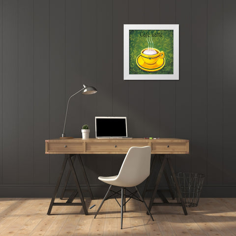 Cafe Latte White Modern Wood Framed Art Print by Rafuse, Will