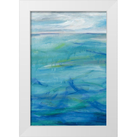 Deep Blue I White Modern Wood Framed Art Print by Eider, Georgia