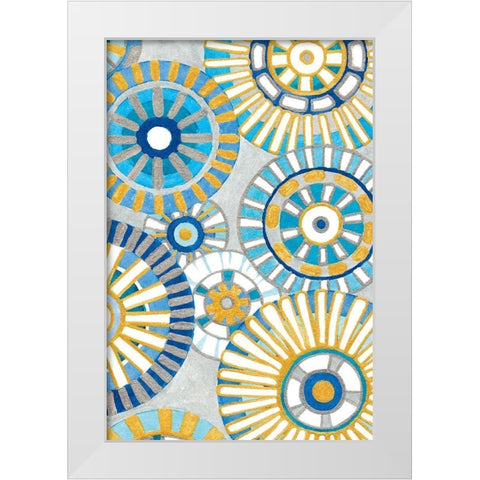 Circle Delight B White Modern Wood Framed Art Print by Banks, Debbie