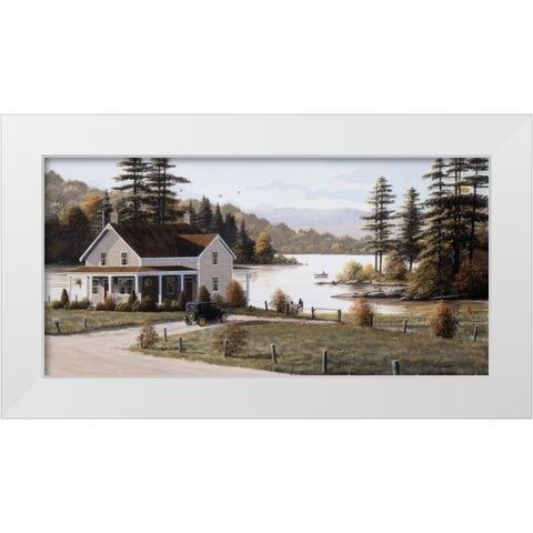 Out on the Lake White Modern Wood Framed Art Print by Saunders, Bill