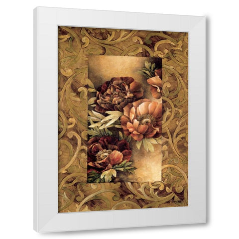Poppies II White Modern Wood Framed Art Print by Thompson, Linda