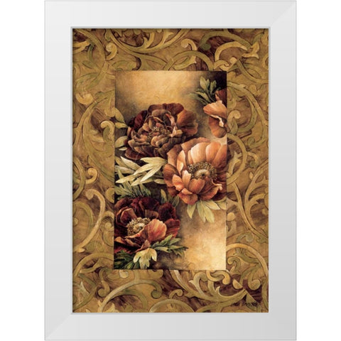 Poppies II White Modern Wood Framed Art Print by Thompson, Linda